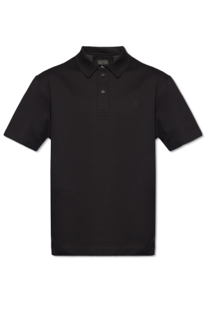 Black Polo with applique featuring engraved logo Dolce